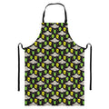 Green Alien UFO Space Print Bib Apron With Pocket