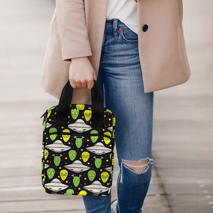 Green Alien UFO Space Print Bible Tote Bag