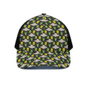 Green Alien UFO Space Print Black Mesh Trucker Hat