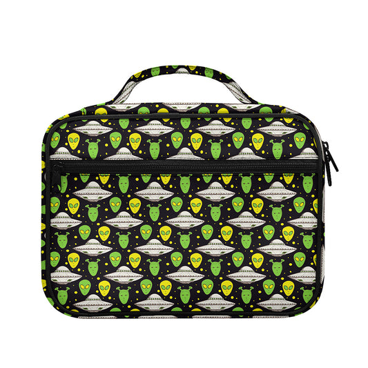 Green Alien UFO Space Print Briefcase Bible Bag