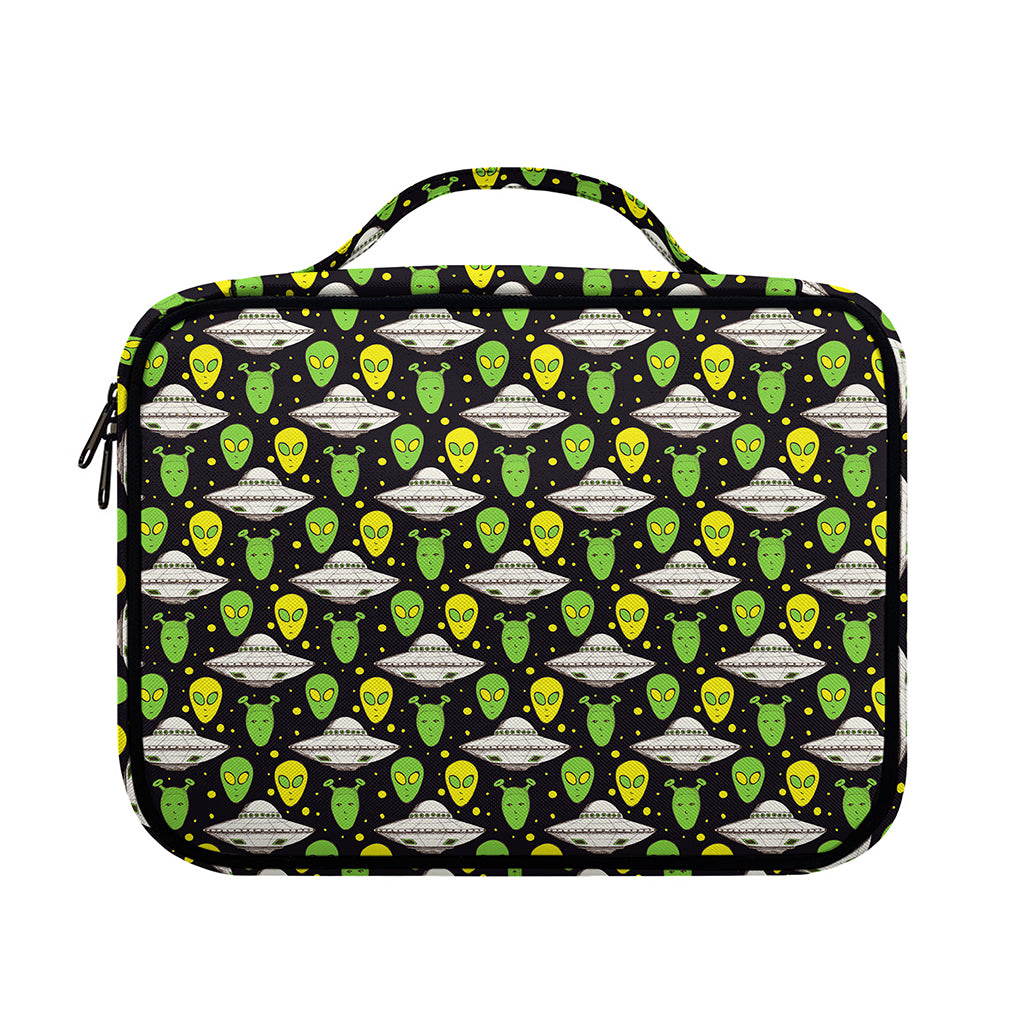 Green Alien UFO Space Print Briefcase Bible Bag