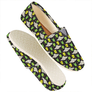 Green Alien UFO Space Print Casual Shoes