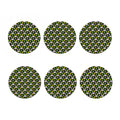 Green Alien UFO Space Print Coaster Set