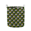 Green Alien UFO Space Print Collapsible Laundry Basket