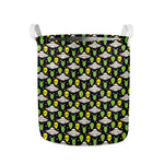 Green Alien UFO Space Print Collapsible Laundry Basket