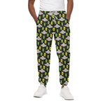 Green Alien UFO Space Print Cotton Pants