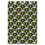 Green Alien UFO Space Print Curtain