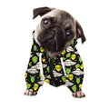 Green Alien UFO Space Print Dog Zip Up Hoodie