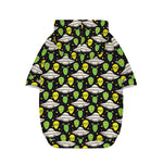 Green Alien UFO Space Print Dog Zip Up Hoodie