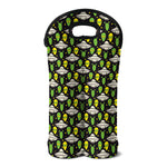Green Alien UFO Space Print Double Neoprene Wine Tote