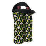 Green Alien UFO Space Print Double Neoprene Wine Tote