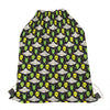 Green Alien UFO Space Print Drawstring Bag