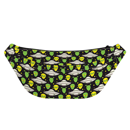 Green Alien UFO Space Print Fanny Pack