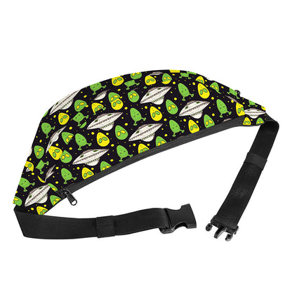 Green Alien UFO Space Print Fanny Pack