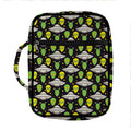 Green Alien UFO Space Print Front Pocket Bible Bag