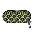 Green Alien UFO Space Print Glasses Case