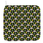 Green Alien UFO Space Print Hand Towel