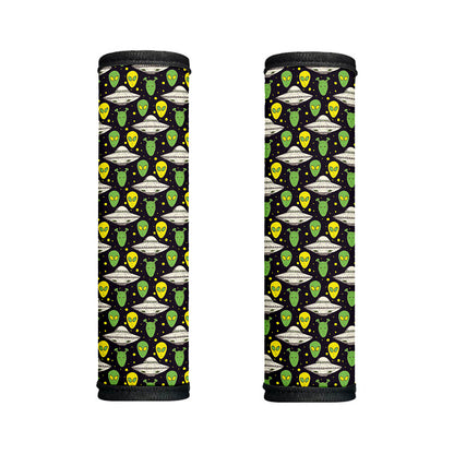 Green Alien UFO Space Print Handle Covers