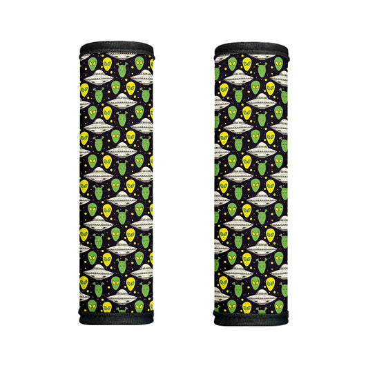 Green Alien UFO Space Print Handle Covers