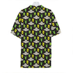 Green Alien UFO Space Print Hawaiian Shirt