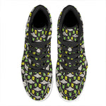 Green Alien UFO Space Print High Top Leather Sneakers