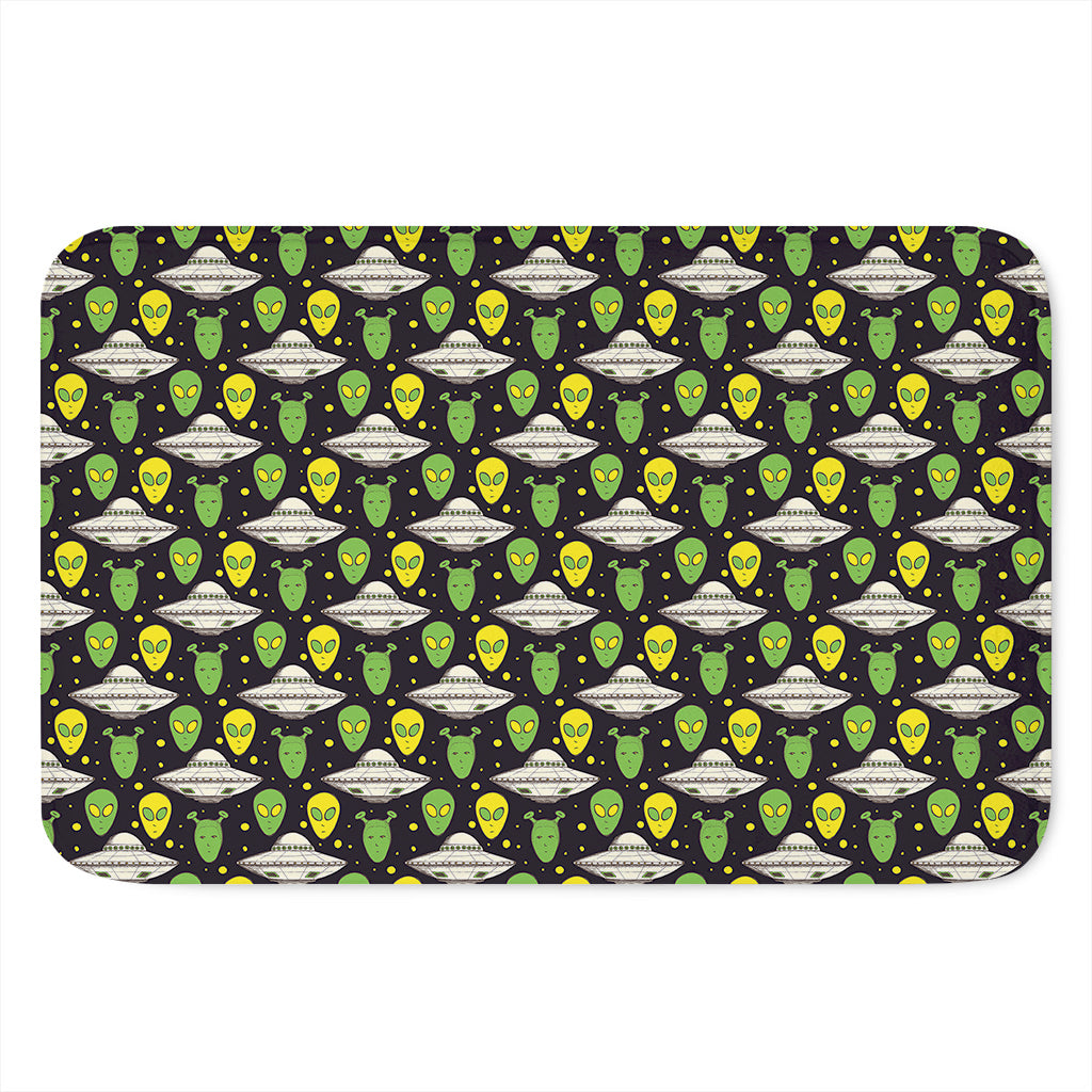 Green Alien UFO Space Print Indoor Door Mat