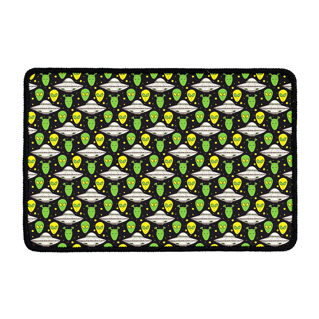 Green Alien UFO Space Print Kitchen Mat