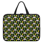 Green Alien UFO Space Print Laptop Sleeve With Handle