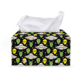 Green Alien UFO Space Print Leather Tissue Box Cover