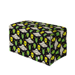 Green Alien UFO Space Print Leather Tissue Box Cover