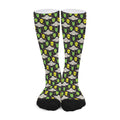 Green Alien UFO Space Print Long Socks