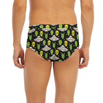 Green Alien UFO Space Print Men's Briefs