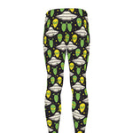 Green Alien UFO Space Print Men's leggings