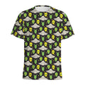 Green Alien UFO Space Print Men's Athletic T-Shirt