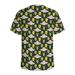 Green Alien UFO Space Print Men's Sports T-Shirt