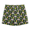 Green Alien UFO Space Print Mesh Shorts