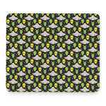 Green Alien UFO Space Print Mouse Pad