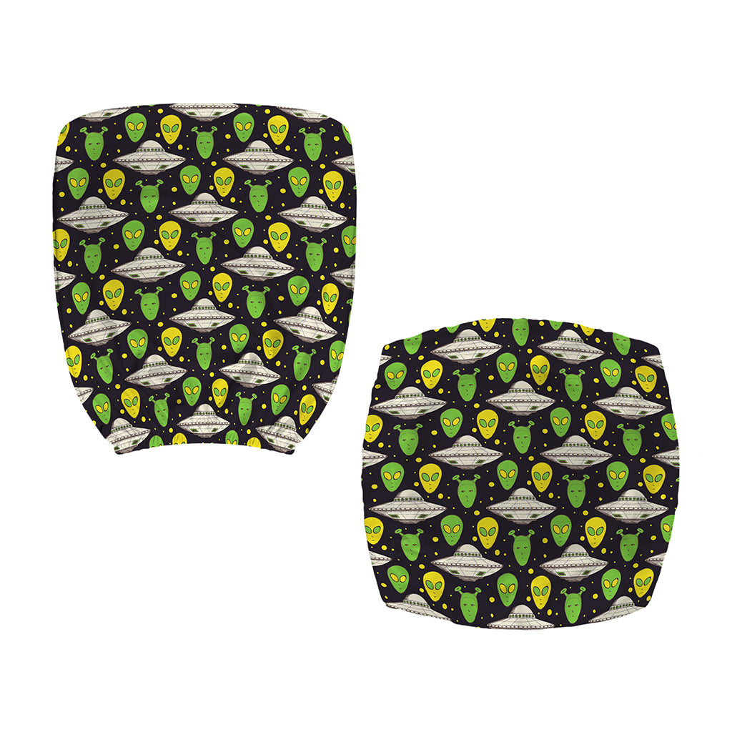 Green Alien UFO Space Print Office Chair Cover