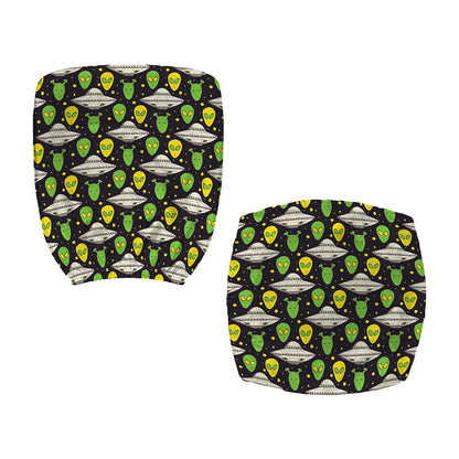 Green Alien UFO Space Print Office Chair Cover