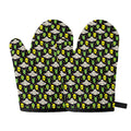 Green Alien UFO Space Print Oven Mitts