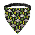 Green Alien UFO Space Print Over The Collar Dog Bandana