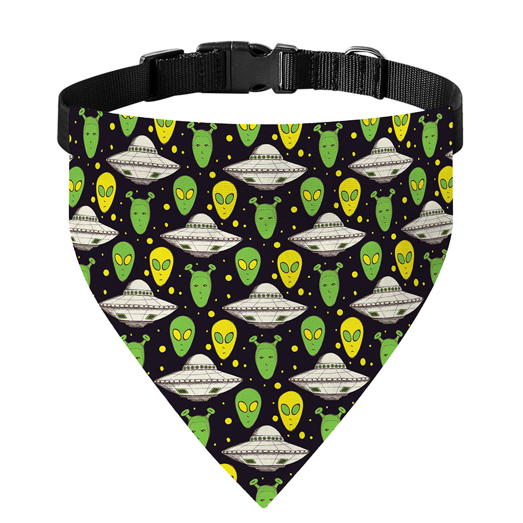 Green Alien UFO Space Print Over The Collar Dog Bandana