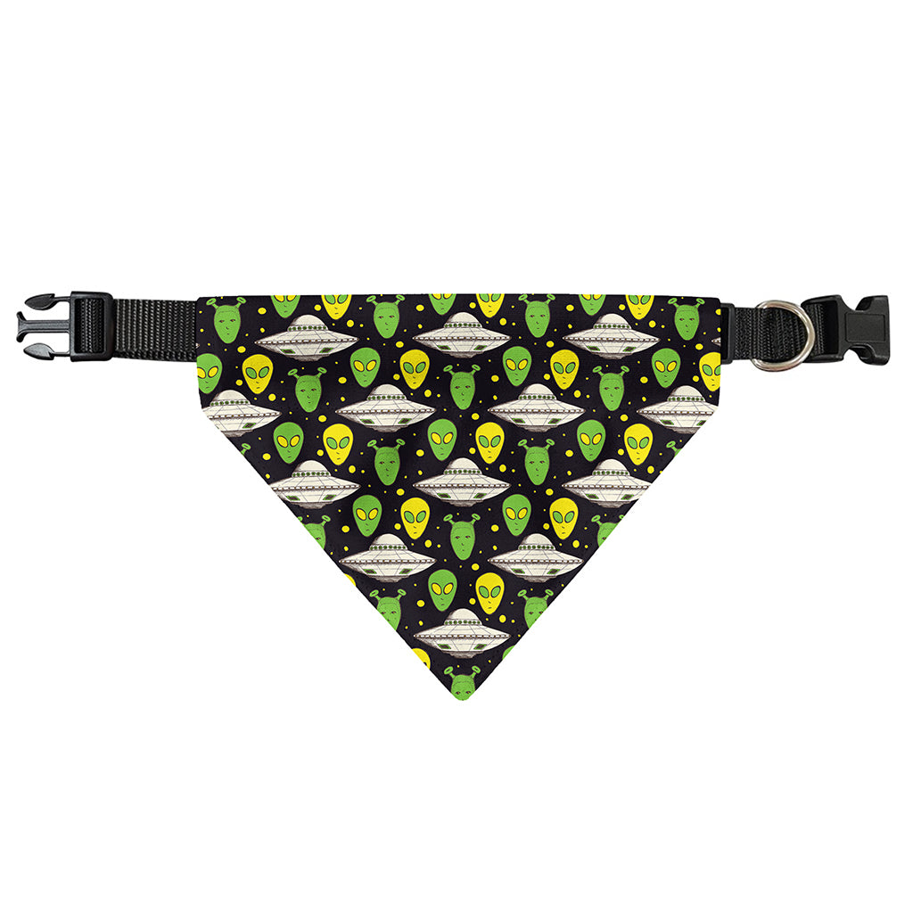 Green Alien UFO Space Print Over The Collar Dog Bandana
