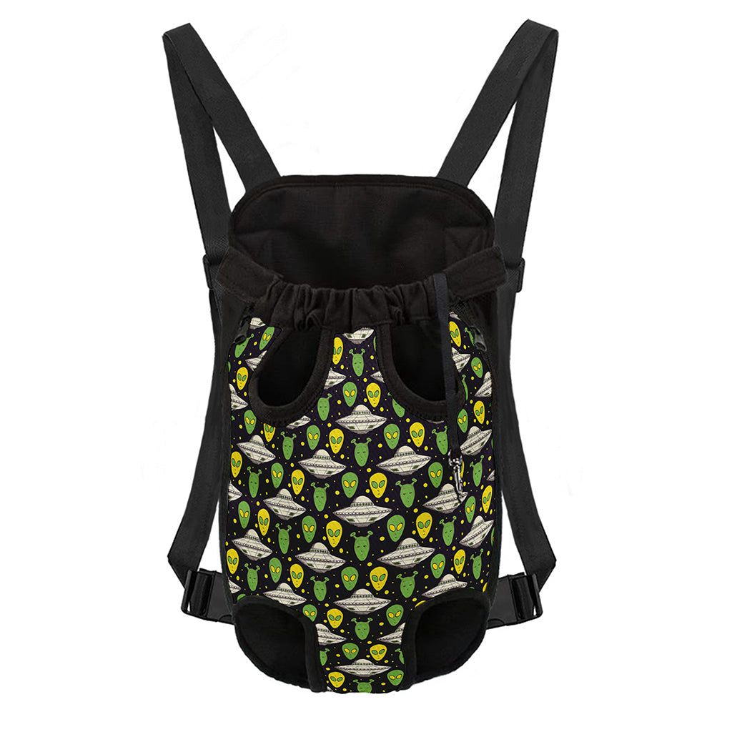 Green Alien UFO Space Print Pet Carrier Backpack