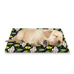 Green Alien UFO Space Print Pet Cooling Mat Cover