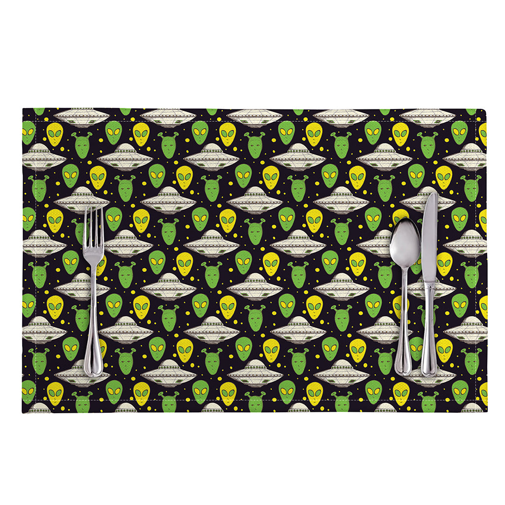 Green Alien UFO Space Print Placemat