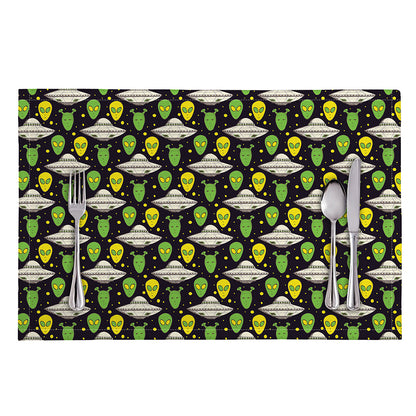 Green Alien UFO Space Print Placemat