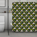 Green Alien UFO Space Print Polyester Shower Curtain