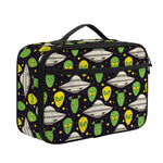 Green Alien UFO Space Print Portable Lunch Bag
