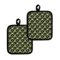 Green Alien UFO Space Print Pot Holders